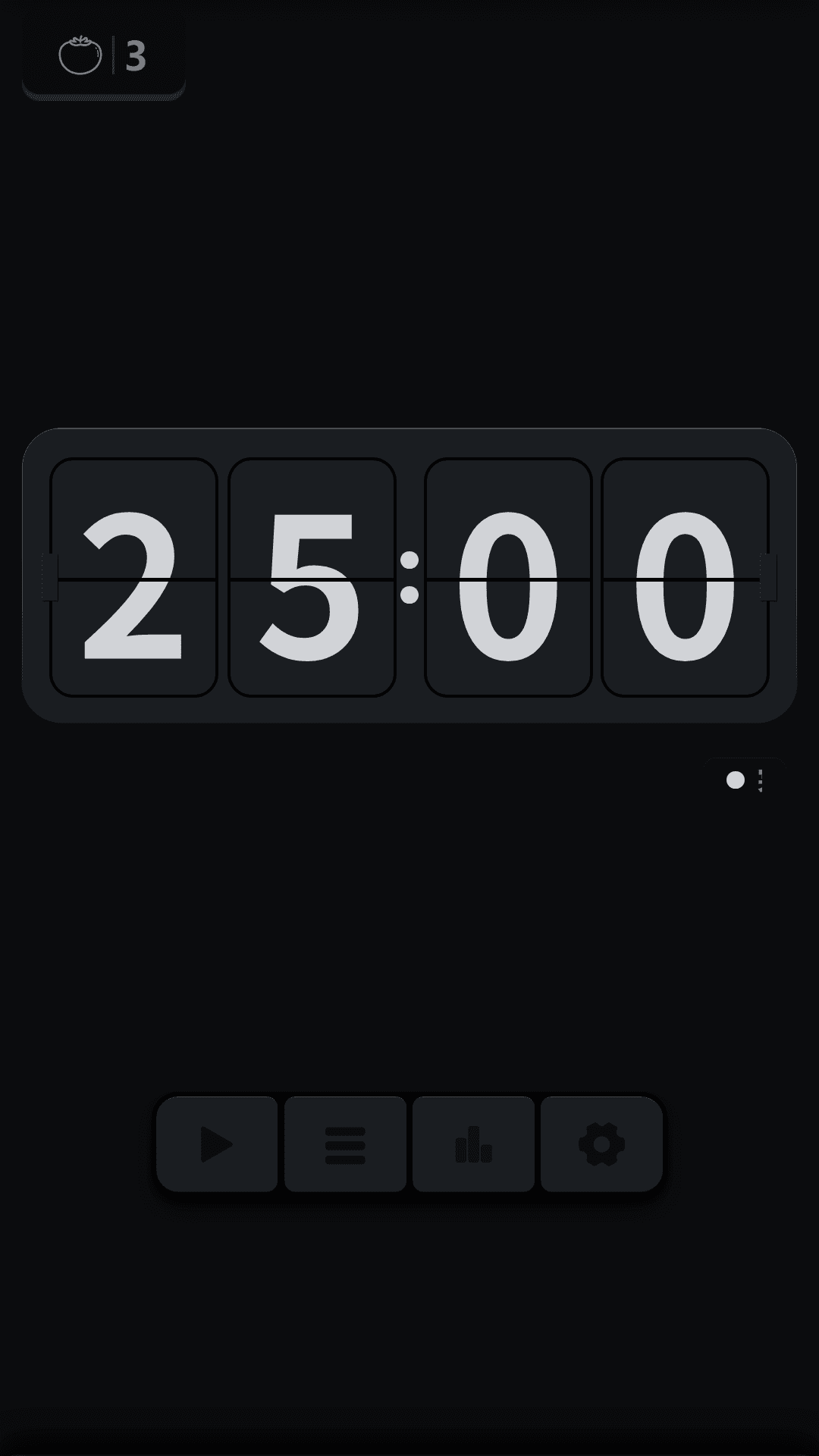 Toki showing a 25 minute flip-clock focus timer